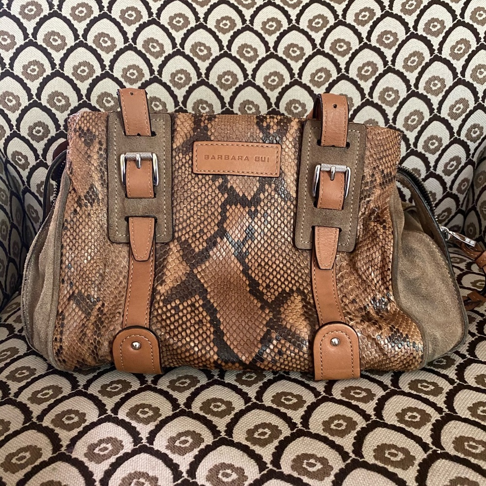 Suede and Snake skin handbag